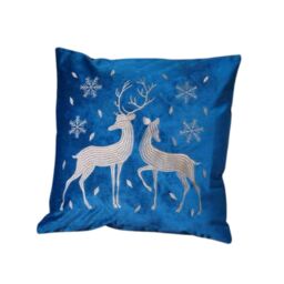 Samuel Alexander Soft Fabric Christmas Reindeer Chair Cushion in Sapphire Blue - thumbnail 5