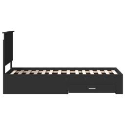 Berkfield Home Bed Frame Black & Silver 70 x 190 cm Engineered Wood - thumbnail 8