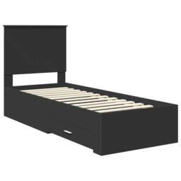 Berkfield Home Bed Frame Black & Silver 70 x 190 cm Engineered Wood - thumbnail 4