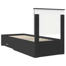 Berkfield Home Bed Frame Black & Silver 70 x 190 cm Engineered Wood - thumbnail 9