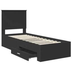Berkfield Home Bed Frame Black & Silver 70 x 190 cm Engineered Wood - thumbnail 5