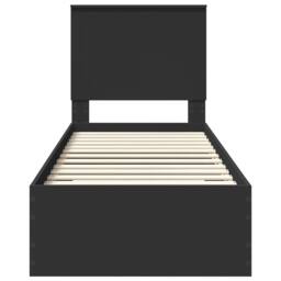 Berkfield Home Bed Frame Black & Silver 70 x 190 cm Engineered Wood - thumbnail 7