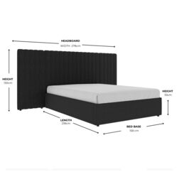 Modish Furnishing Inaya Black Velvet Wide Panel Headboard Ottoman Storage Bed King Size - thumbnail 5