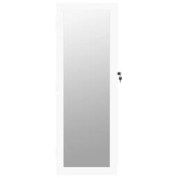 Berkfield Home Mirror Jewellery Cabinet Wall Mounted White 37.5x10x106 cm - thumbnail 4
