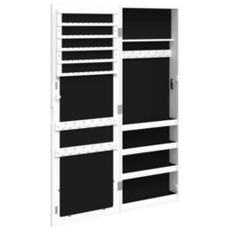 Berkfield Home Mirror Jewellery Cabinet Wall Mounted White 37.5x10x106 cm - thumbnail 5