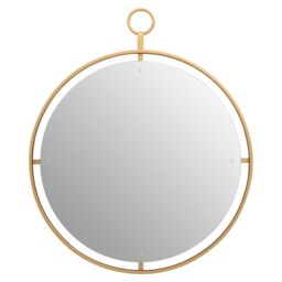 Orsina Minimalist Wall Mirror With Ring, Versatile Round Shaped Wall Mirror, Compact & Lightweight Wall Mirror in Gold