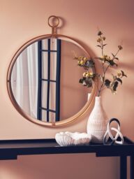Orsina Minimalist Wall Mirror With Ring, Versatile Round Shaped Wall Mirror, Compact & Lightweight Wall Mirror in Gold - thumbnail 6