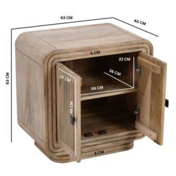 Indian Hub Hudson Carved Mini Sideboard - Mango Wood - L40 x W63 x H63 cm in Brown - thumbnail 6
