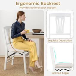 Gymax 2 Pack Folding Dining Chairs Upholstered Kitchen Chair Ergonomic in White - thumbnail 6