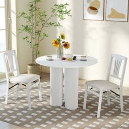 Gymax 2 Pack Folding Dining Chairs Upholstered Kitchen Chair Ergonomic in White - thumbnail 4