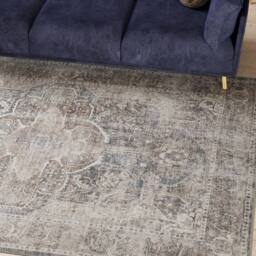 Kukoon Vintage Beige Distressed Soft Pile Living Room Area Rug Bedroom Runner in Taupe - Size: 80 cm x 150 cm - thumbnail 3