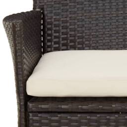 Berkfield Home Beautiful Garden Chairs with Cushions 4 pcs Brown Poly Rattan - thumbnail 7