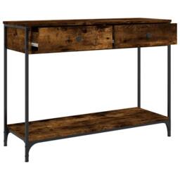 Berkfield Home Console Table Smoked Oak 100x34.5x75 cm Engineered Wood in Brown - thumbnail 5