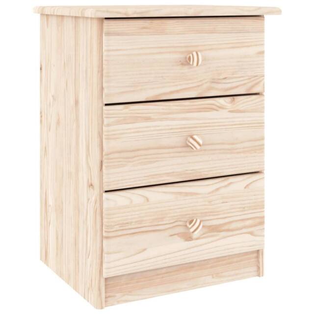 Berkfield Home Bedside Cabinet ALTA 41x35x55 cm Solid Wood Pine in Light Brown - Size: 41 x 35 x 55 cm - image 1