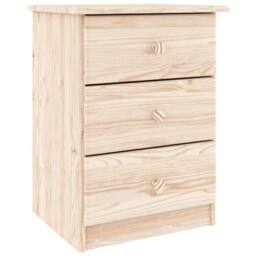 Berkfield Home Bedside Cabinet ALTA 41x35x55 cm Solid Wood Pine in Light Brown - Size: 41 x 35 x 55 cm - thumbnail 1