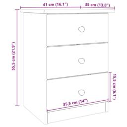 Berkfield Home Bedside Cabinet ALTA 41x35x55 cm Solid Wood Pine in Light Brown - Size: 41 x 35 x 55 cm - thumbnail 9