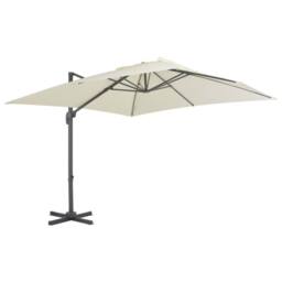 Berkfield Home Garden Parasol with Portable Base Sand in Beige - thumbnail 2