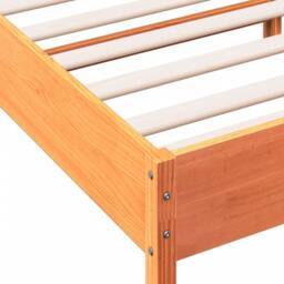 Berkfield Home Beautiful Bed Frame without Mattress Wax Brown 120x200 cm Solid W in Tan - Size: Small Double - thumbnail 7
