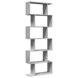 Berkfield Home Room Divider Bookcase 6-Tier Concrete Grey 70x24x193 cm Engineered Wood - Size: 70 x 24 x 193 cm - thumbnail 2