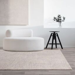 The Rug Shop UK Silver Modern Abstract Polyester Cotton Backing Area Rug - Size: 200 cm x 300 cm