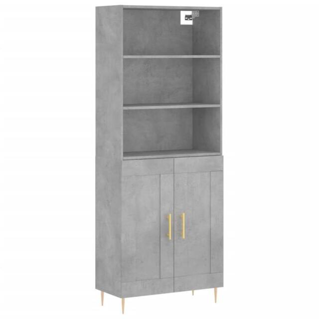 Berkfield Home Highboard Concrete Grey 69.5x34x180 cm Engineered Wood - image 1