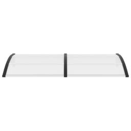 Berkfield Home Door Canopy Black & Transparent 200x80 cm PC - thumbnail 2