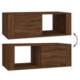 Berkfield Home Coffee Table Brown Oak 100x50.5x35 cm Engineered Wood - thumbnail 9