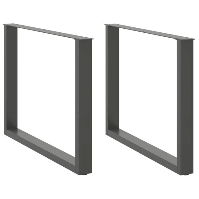 Berkfield Home Coffee Table Legs U-Shaped 2 pcs Anthracite 100x(72-73) cm Steel in Black