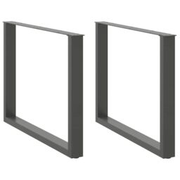 Berkfield Home Coffee Table Legs U-Shaped 2 pcs Anthracite 100x(72-73) cm Steel in Black - thumbnail 1