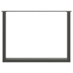 Berkfield Home Coffee Table Legs U-Shaped 2 pcs Anthracite 100x(72-73) cm Steel in Black - thumbnail 5
