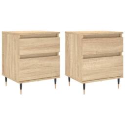 Berkfield Home Bedside Cabinets 2 pcs Sonoma Oak 40x35x50 cm Engineered Wood in Brown - Size: 40 x 35 x 50 cm - thumbnail 2