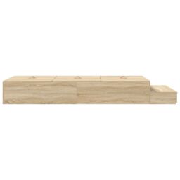 Berkfield Home Storage Bed Frame Sonoma oak Engineered wood 90 x 190 cm in Beige - thumbnail 9