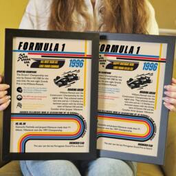 Afewhometruths Personalised 30th Birthday Gift Formula One Framed Print for F1 Fans - thumbnail 2