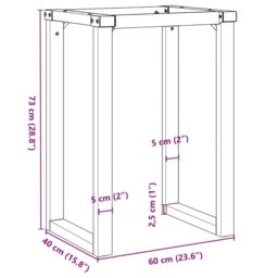 Berkfield Home Dining Table Legs O-Frame 60x40x73 cm Steel in Black - Size: 60 x 40 x 73 cm - thumbnail 9