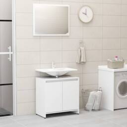 Berkfield Home 4 Piece Bathroom Furniture Set White Engineered Wood - thumbnail 3