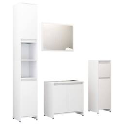 Berkfield Home 4 Piece Bathroom Furniture Set White Engineered Wood - thumbnail 1