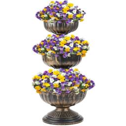 Havendro Bronze 3 Tier Plastic Flowers Planter Patio Display Stable Base