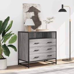 Berkfield Home Elegant Drawer Cabinet Grey Sonoma 70x41x70 cm Engineered Wood - Size: 70 x 41 x 70 cm - thumbnail 1