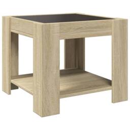 Berkfield Home Coffee Table with LED Sonoma Oak 53x53x45 cm Engineered Wood in Brown - Size: 53 x 53 x 45 cm - thumbnail 8