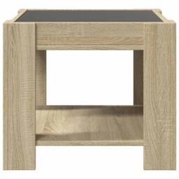 Berkfield Home Coffee Table with LED Sonoma Oak 53x53x45 cm Engineered Wood in Brown - Size: 53 x 53 x 45 cm - thumbnail 7
