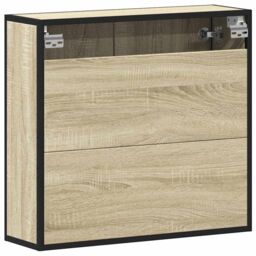 Berkfield Home Bathroom Mirror Cabinet Sonoma Oak 65x20x60 cm Engineered Wood in Brown - Size: 65 x 20 x 60 cm - thumbnail 7