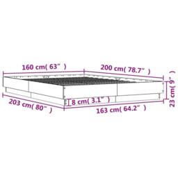 Berkfield Home Bed Frame without Mattress Sonoma Oak 160x200 cm in Light Brown - thumbnail 9