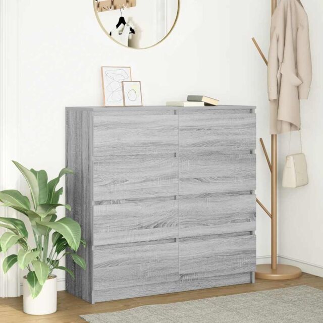 Berkfield Home Sideboard Grey Sonoma 100x35x99 cm Engineered Wood - Size: 100 x 35 x 99 cm - image 1