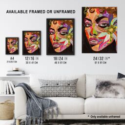 Artery8 Abstract Colourful Woman Portrait Mosaic Artwork Framed Art Print - Size: A4 - thumbnail 3
