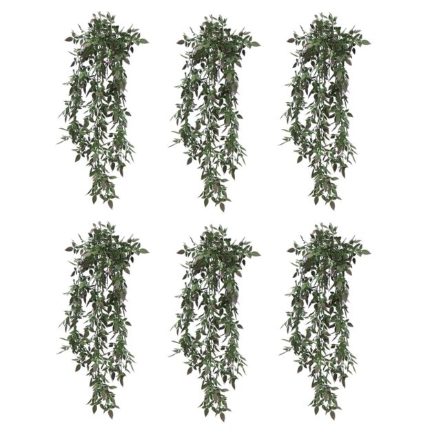 Leaf Artificial Hanging Trailing Plant UV Fire Resistant Angel Plant 76cm Pack of 6 in Green - image 1