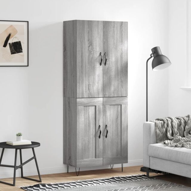 Berkfield Home Highboard Grey Sonoma 69.5x34x180 cm Engineered Wood - image 1