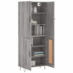 Berkfield Home Highboard Grey Sonoma 69.5x34x180 cm Engineered Wood - thumbnail 3