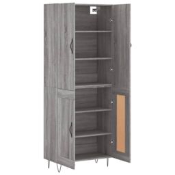 Berkfield Home Highboard Grey Sonoma 69.5x34x180 cm Engineered Wood - thumbnail 4