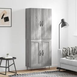 Berkfield Home Highboard Grey Sonoma 69.5x34x180 cm Engineered Wood - thumbnail 1