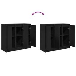 Berkfield Home Sideboard Black Oak 85x34x76 cm Engineered Wood - Size: 85 x 34 x 76 cm - thumbnail 9